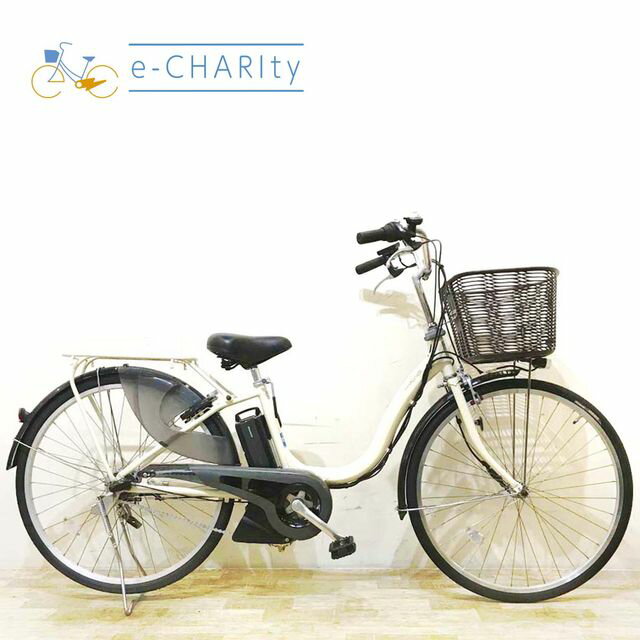 【楽天マラソン★クーポン配布中】【中古】 電動自転車 ママチャリ ヤマハ PAS ナチュラ M アイボリー ホワイト 26インチ KD020 電動アシスト自転車 【神戸在庫】