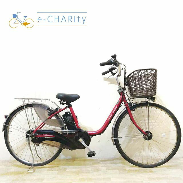 【中古】 電動自転車 ママチャリ パナソニック ビビ DX レッド 26インチ KD044 電動アシスト自転車 【神戸在庫】