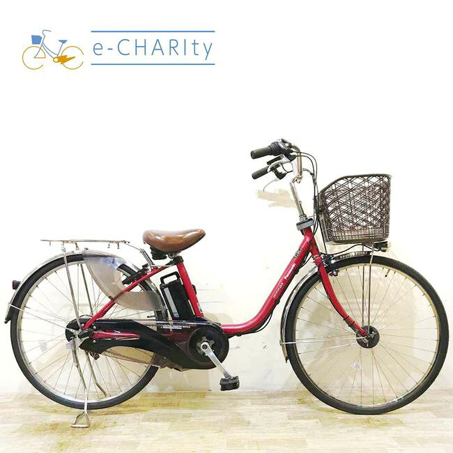 【中古】 電動自転車 ママチャリ パナソニック ビビ DX レッド 26インチ KE002 電動アシスト自転車 【神戸在庫】