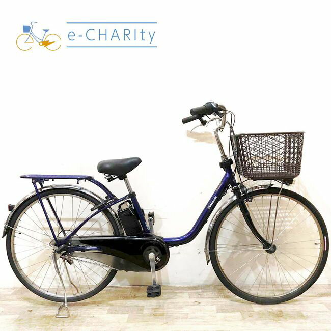 【中古】 電動自転車 ママチャリパナソニック ビビ DX ブルー 26インチ KF085 電動アシス ...