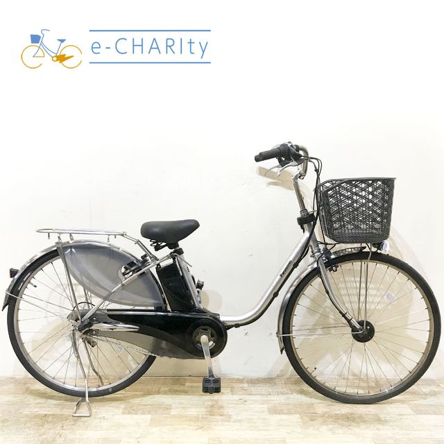 【中古】 電動自転車 ママチャリ パナソニック ビビ DX シルバー 26インチ KF103 電動ア ...