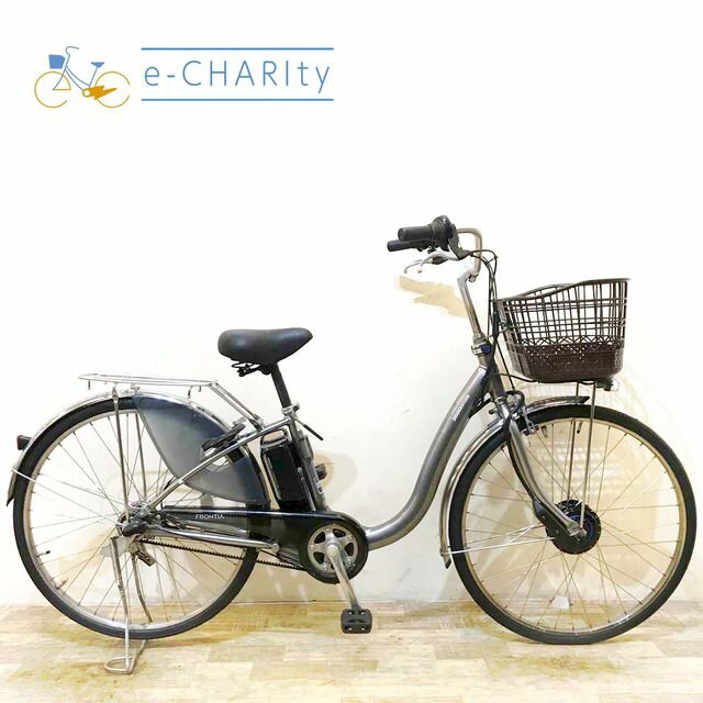 【中古】 電動自転車 ママチャリ ブリヂストン フロンティア シルバー 26インチ KF112 電動 ...