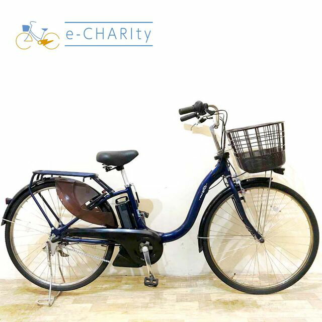 Electric Assisted Bicycles - 【中古】 電動自転車 ママチャリ ヤマハ PAS ウィズ ネイビー 26インチ KG023 電動アシスト自転車 【神戸在庫】