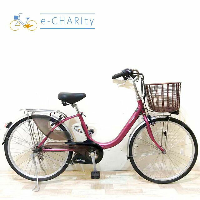 【中古】 電動自転車 ママチャリ パナソニック ビビ ライトU ピンク 24インチ KG121 電動 ...