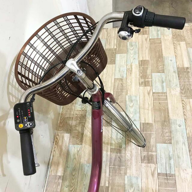 【中古】 電動自転車 ママチャリ パナソニック ビビ ライトU ピンク 24インチ KG12...