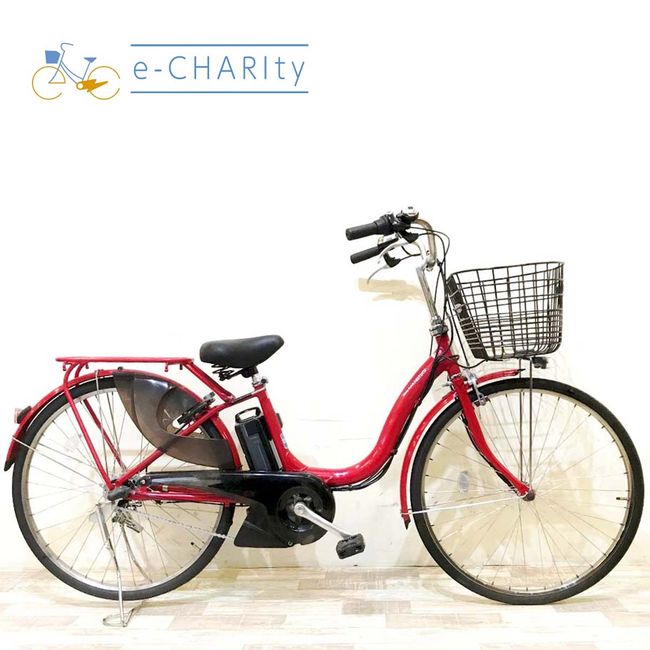 【中古】 電動自転車 ママチャリ ヤマハ PAS ナチュラ レッド 26インチ KH003 電動アシ ...