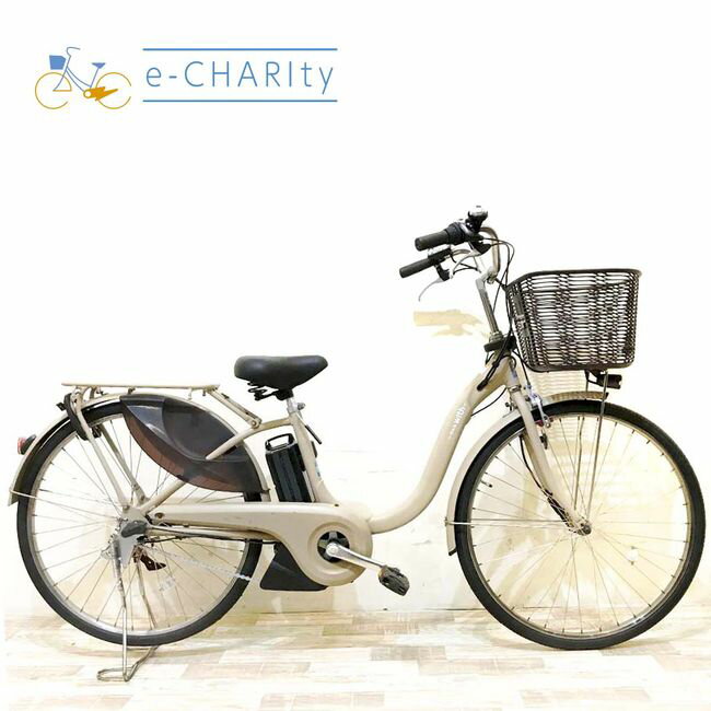 【中古】 電動自転車 ママチャリ ヤマハ PAS ウィズ ベージュ 26インチ KH006 電動アシ ...