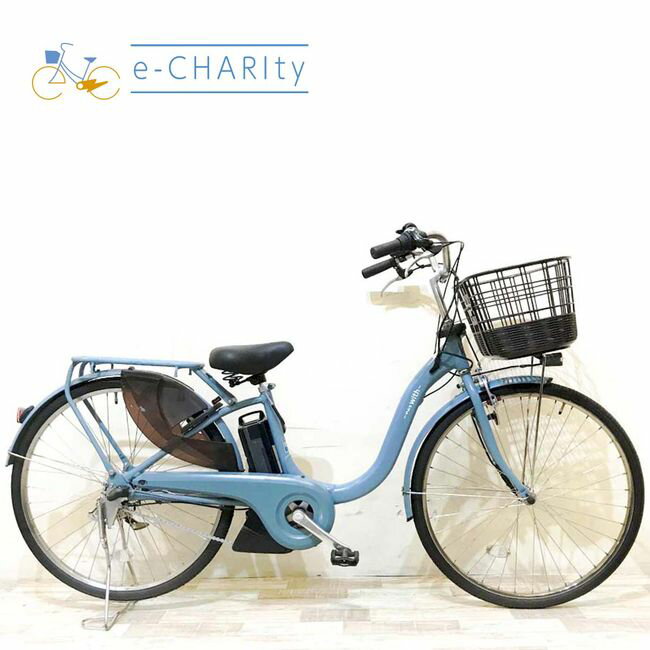 【中古】 電動自転車 ママチャリ ヤマハ PAS ウィズ ブルー 26インチ KH007 電動アシス ...