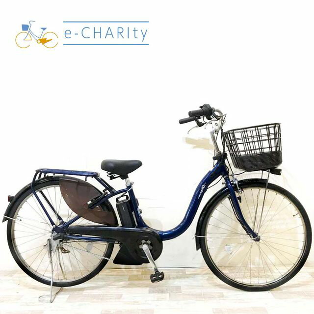 乐天商城 - 【中古】 電動自転車 ママチャリ ヤマハ PAS ウィズ ネイビー 26インチ KH013 電動アシスト自転車 【神戸在庫】