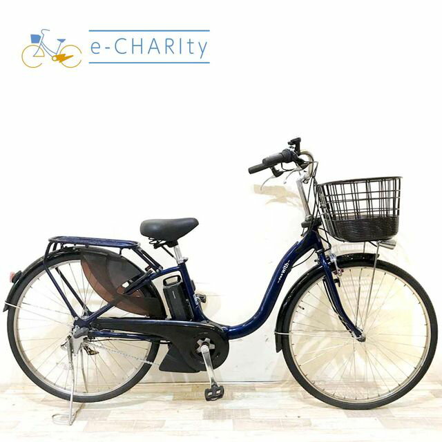 乐天商城 - 【楽天スーパーSALE期間中★ポイント5倍】【中古】 電動自転車 ママチャリ ヤマハ PAS ウィズ ネイビー 26インチ KH017 電動アシスト自転車 【神戸在庫】