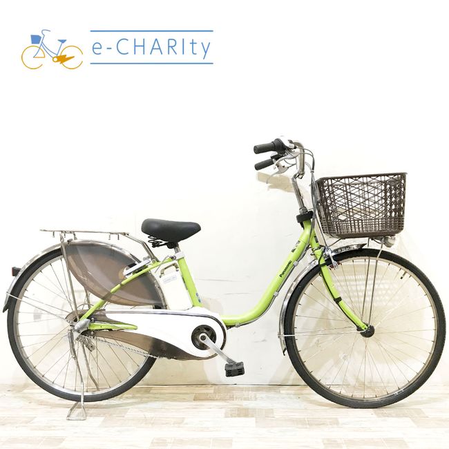 【楽天スーパーSALE期間中★ポイント5倍】【中古】 電動自転車 ママチャリ パナソニック ビビDX グリーン 26インチ KH032 電動アシスト自転車 【神戸在庫】