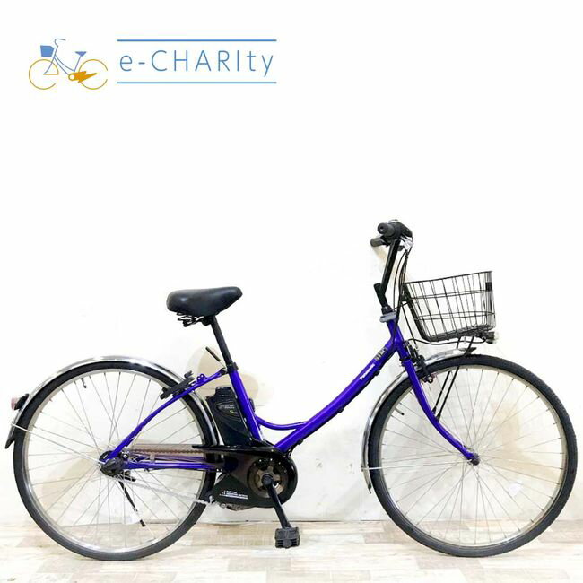 樂天商城 - 【中古】 電動自転車 ママチャリ パナソニック エーガールズ パープル 26インチ KH094 電動アシスト自転車 【神戸在庫】