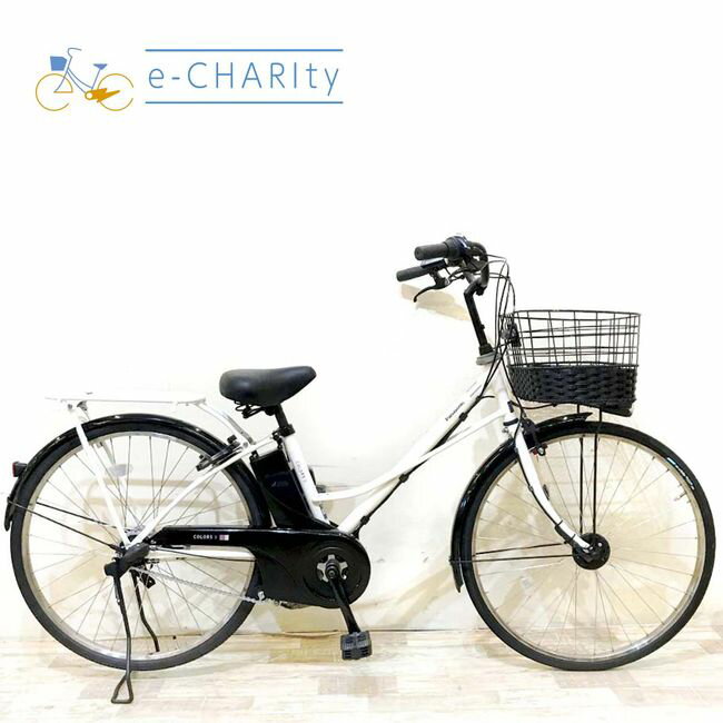 乐天商城 - 【中古】 電動自転車 ママチャリ パナソニック カラーズB ホワイト 26インチ KH096 電動アシスト自転車 【神戸在庫】