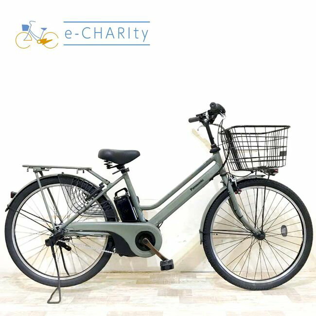 楽天マラソン期間中ポイント10倍 【中古】 電動自転車 ママチャリ パナソニック ティモS カーキ 26インチ KH105電動アシスト自転車 【神戸在庫】
