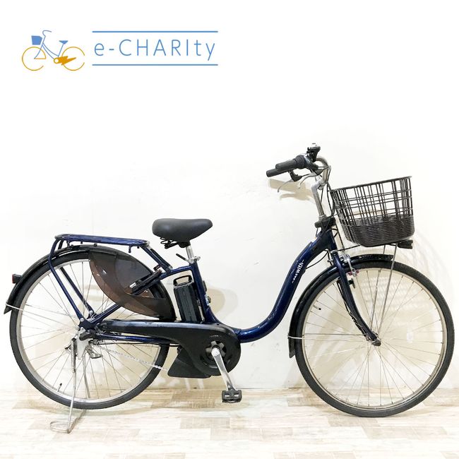 楽天マラソン期間中ポイント10倍 【中古】 電動自転車 ママチャリ ヤマハ PAS ウィズ ネイビー 26インチ KH112 電動アシスト自転車 【神戸在庫】