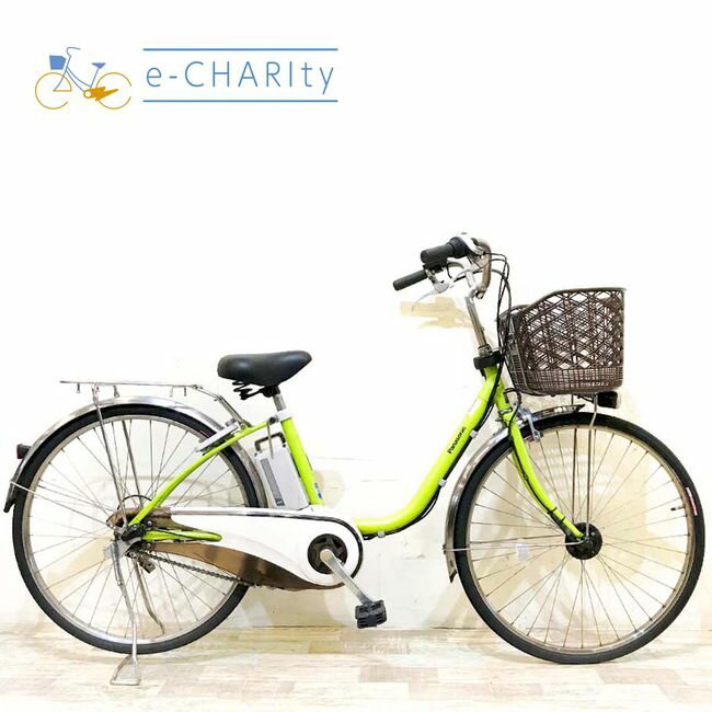 楽天マラソン期間中ポイント10倍 【中古】 電動自転車 ママチャリ パナソニック ビビDX グリーン 26インチ KH120 電動アシスト自転車 【神戸在庫】