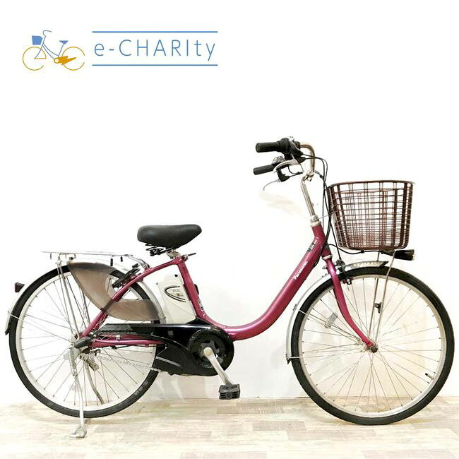 【中古】 電動自転車 ママチャリ パナソニック ビビ ライトU ピンク 24インチ KJ025 電動アシスト自転車 【神戸在庫】