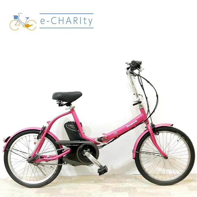 【中古】 電動自転車 小径車 パナソニック リルト ピンク 20インチ KJ026 電動アシ...