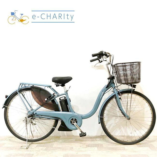 【中古】 電動自転車 ママチャリ ヤマハ PAS ウィズ ブルー 26インチ KJ043 電動アシスト自転車 【神戸在庫】