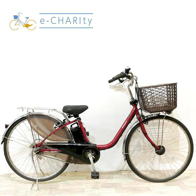 【中古】 電動自転車 ママチャリ パナソニック ビビDX レッド 26インチ KJ079 電動アシスト自転車 【神戸在庫】