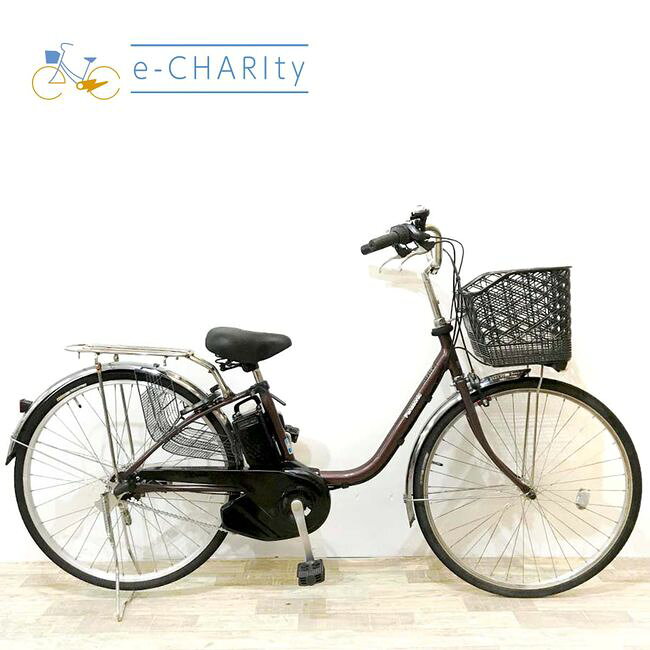【中古】 電動自転車 ママチャリ パナソニック ビビSX ブラウン 26インチ KJ087 電動アシスト自転車 【神戸在庫】