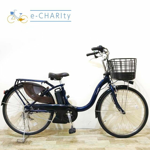 【期間限定★3000円OFFクーポン配布】【中古】【大坂・兵庫・京都限定】 電動自転車 ママチャリ ヤマハ PAS With パス ウィズ ネイビー 24インチ KV068 神戸 電動アシスト自転車