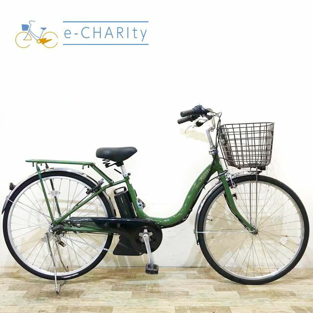 【期間限定★3000円OFFクーポン配布】【中古】【大坂・兵庫・京都限定】 電動自転車 ママチャリ ブリヂストン アシスタ ファイン グリーン 26インチ KV076 神戸 電動アシスト自転車