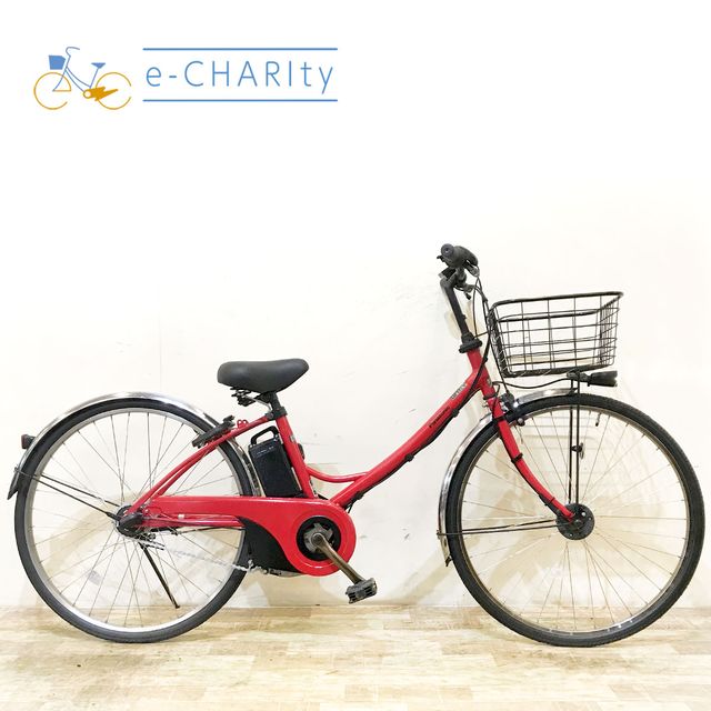 【中古】 電動自転車 ママチャリ パナソニック グリッター A レッド 26インチ KE138 電動アシスト自転車 【神戸在庫】