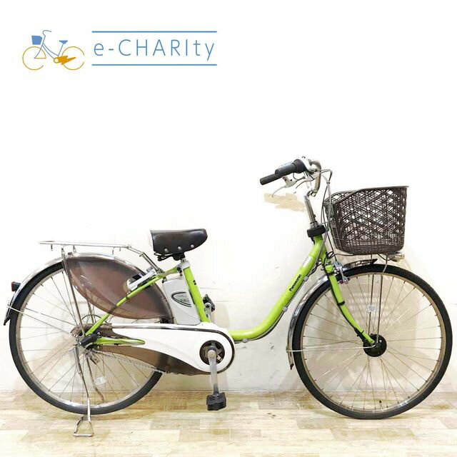 【中古】 電動自転車 ママチャリ パナソニック ビビ DX グリーン 26インチ KF047 電動アシスト自転車 【神戸在庫】