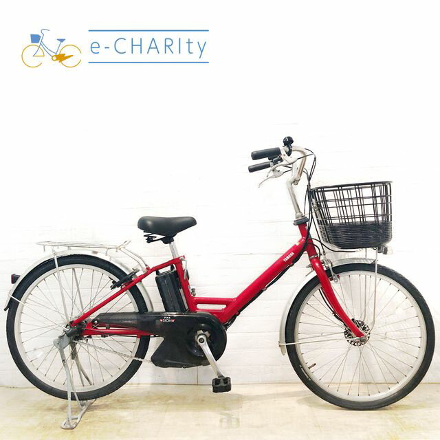 【8日間限定★3000円OFFクーポン配布】【中古】 電動自転車 ママチャリ ヤマハ PAS SION V パス シオン V レッド 24インチ YA035 電動アシスト自転車 【横浜在庫】