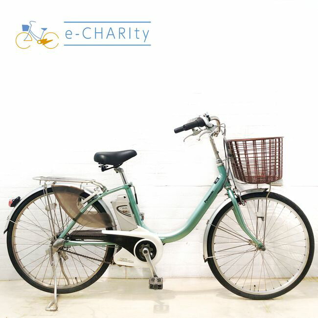 【8日間限定★3000円OFFクーポン配布】【中古】 電動自転車 ママチャリ パナソニック ビビ ライト U グリーン 24インチ YA085 電動アシスト自転車 【横浜在庫】