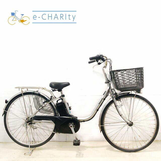 【4日間限定★3000円OFFクーポン配布】【中古】 電動自転車 ママチャリ パナソニック ビビ FX シルバー 26インチ YX094 電動アシスト自転車 【横浜在庫】