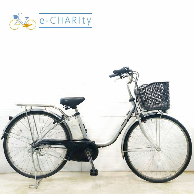 【楽天マラソン★クーポン配布中】【中古】 電動自転車 ママチャリ パナソニック ビビ TX シルバー 26インチ YD017 電動アシスト自転車 【横浜在庫】