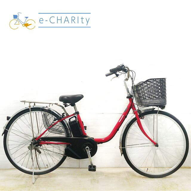 【中古】 電動自転車 ママチャリ パナソニック ビビ SX レッド 26インチ YD084 電動アシスト自転車 【横浜在庫】