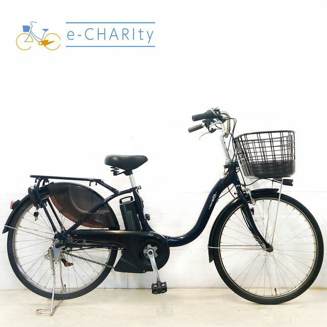 【中古】 電動自転車 ママチャリ ヤマハ PAS With パス ウィズ ネイビー 24インチ YD101 電動アシスト自転車 【横浜在庫】