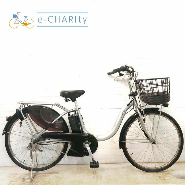 【中古】 電動自転車 ママチャリ ヤマハ PAS With パス ウィズ シルバー 24インチ YF ...