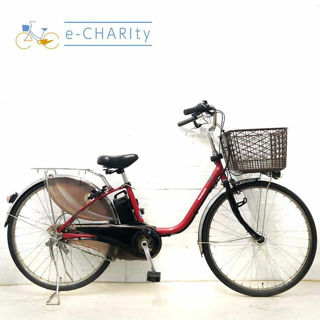 【中古】 電動自転車 ママチャリ パナソニック ビビPX レッド 26インチ YH081 電動アシスト自転車 【横浜在庫】