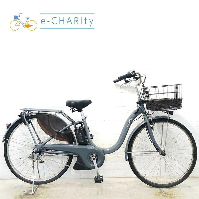 【中古】 電動自転車 ママチャリ ヤマハ PAS ウィズDX グレー 26インチ YI059 電動ア ...