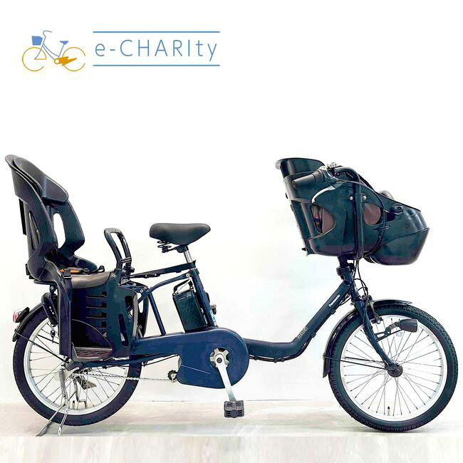 ポイント10倍！楽天マラソン期間限定 【中古】 電動自転車 子ども乗せ 子供乗せ パナソニック ギュットミニDX ネイビー 20インチ YJ107 電動アシスト自転車 【横浜在庫】
