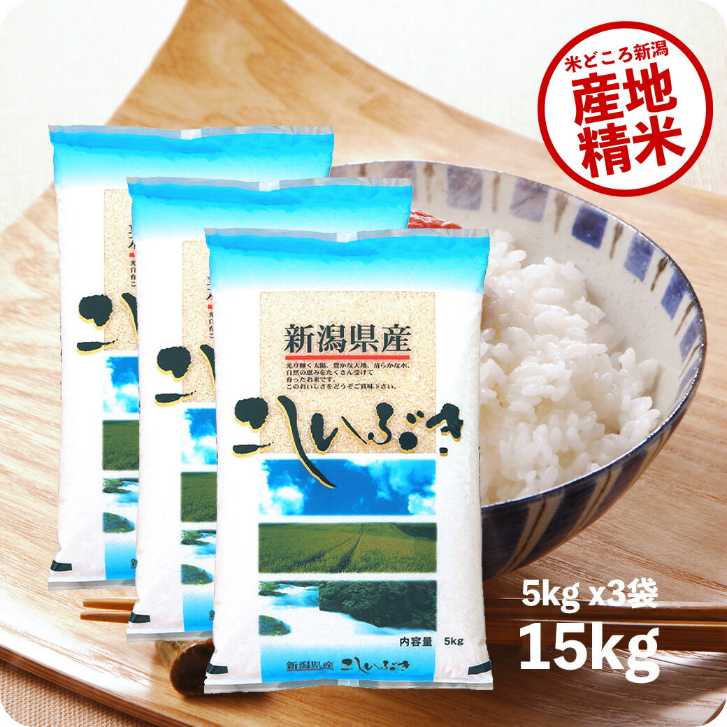 越後の稲穂屋 お米 【エントリーP5倍】米 15kg 新潟産こしいぶき お米 令和5年産 精米 白米 5kg ×5袋 送料無料（沖縄のぞく）