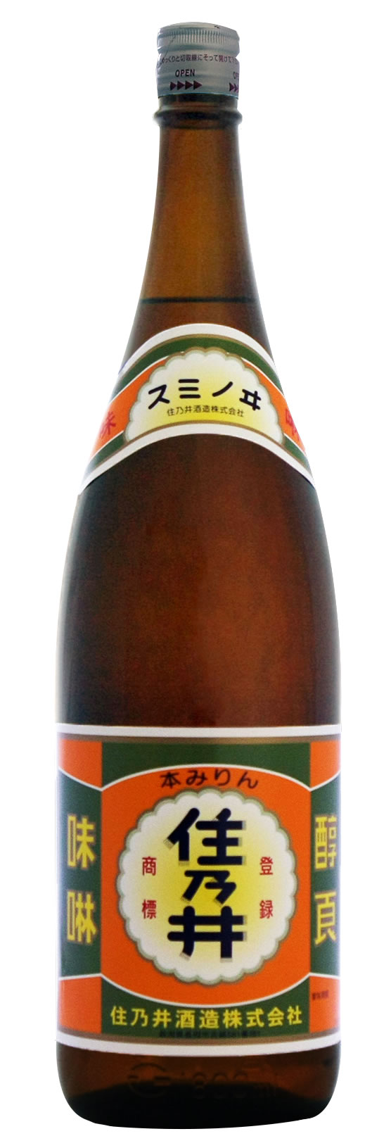 (販売終了)住乃井　本みりん　瓶　1800ml　住の井酒造　住乃井