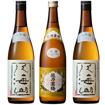八海山 大吟醸 720ml 2本 と 越乃寒梅 白ラベル 720ml 日本酒 新潟