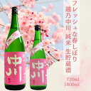 越乃中川 純米 生貯蔵酒 720ml 1800ml 中川酒造 越後銘門酒会限定 新潟 日本酒 春 季節限定 純米酒 火入れ一回 しぼりたて 父の日 母の日 ギフト プレゼント 贈り物に