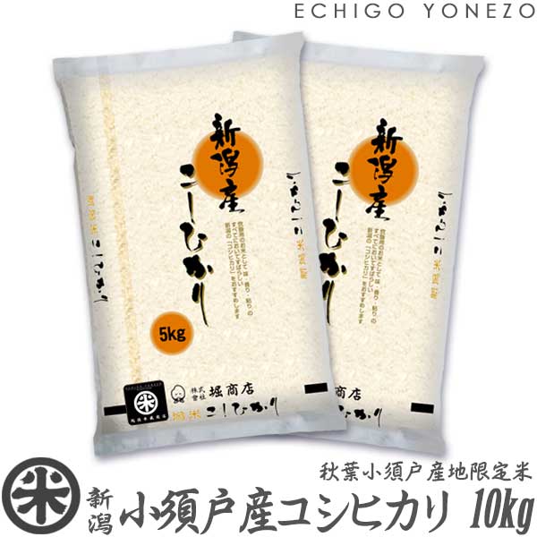 【新潟米 令和5年産】新潟 秋葉小須戸産コシヒカリ 10kg (5kg×2袋) 別注契約栽培 信濃川水系 小須戸米 こしひかり 送料無料 gift kome kosudo niigata koshihikari