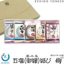 【越後塩 えん】笹川流れの塩 五塩(御縁)結び 単品 200g (40g×5)(1〜3本選択) 塩 天然の粗塩 藻塩 昆布塩 藻昆布塩 山ぶどう塩 吉野屋 無添...