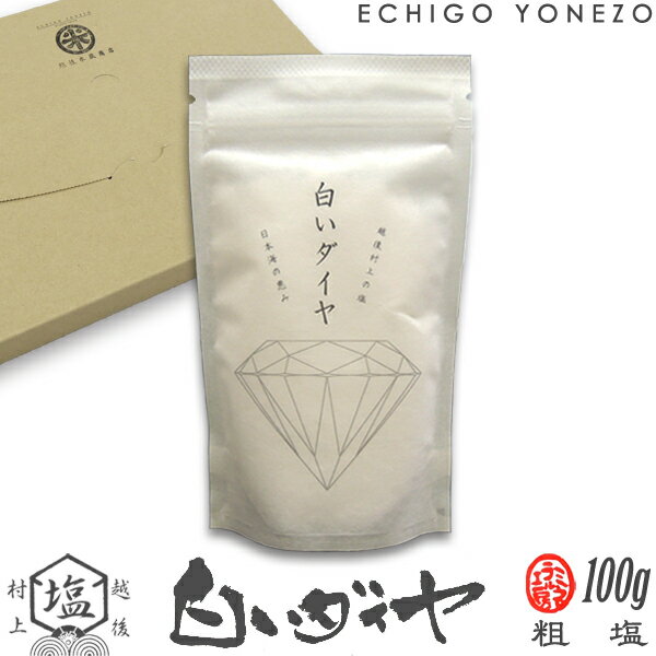 【ミネラル工房】白いダイヤ 塩 100g (100g×1) チャック付きスタンド袋 越後村上中浜産 天然塩100% 無添加 オーガニック 手造り salt organic ocean water niigata made in japan