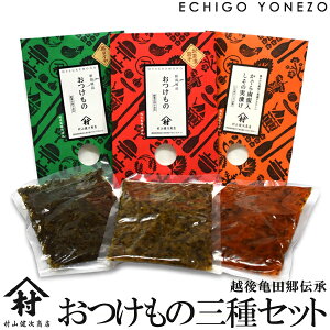 新潟稀品 おつけもの三種セット 600g (200g×3) お茶漬け茄子 かぐら南蛮入りしその実漬け 黒ダイヤ