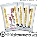 【新潟米 令和5年産】佐渡産コシヒカリ 島育ち 白米 20kg (5kg×4袋) 厳選産地米 こしひかり 米 おもたせ 贈答 内祝 御祝 御中元 御歳暮 gift kome niigata sado koshihikari