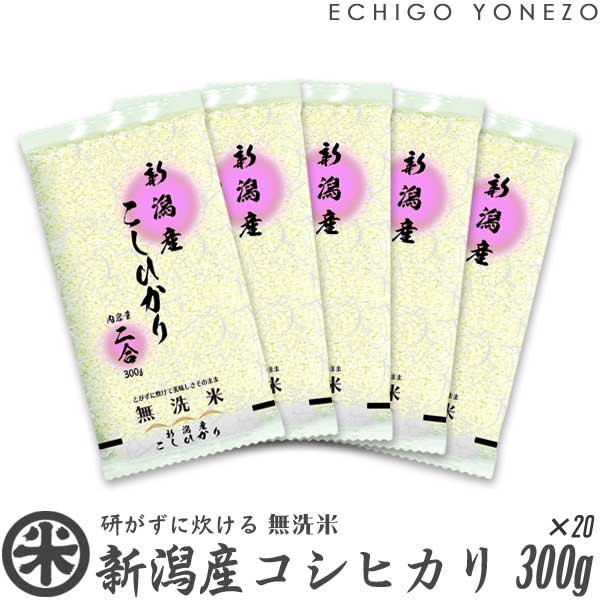 越後米蔵商店 お米 【新潟米 令和5年産】無洗米 新潟産コシヒカリ 窒素充填 ロングシェルフライフパック 小分け袋 6kg (300g×20袋) NTWP製法 越後新潟こしひかり 米 長期保存 備蓄 long shelf life gift kome musenmai niigata koshihikari