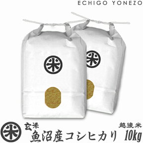 【新潟米 令和5年産】魚沼産コシヒカリ 玄米 新潟大銘米 玄米 10kg (5kg×2袋) 【厳選新潟米】魚沼 こしひかり 送料無料 贈答 内祝 御祝 御中元 御歳暮 gift kome grain brown rice uonuma koshihikari